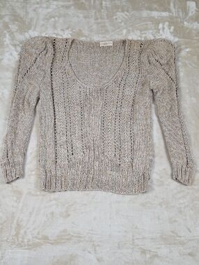 Capriccio Open-Stitch Scoop Neck Sweater